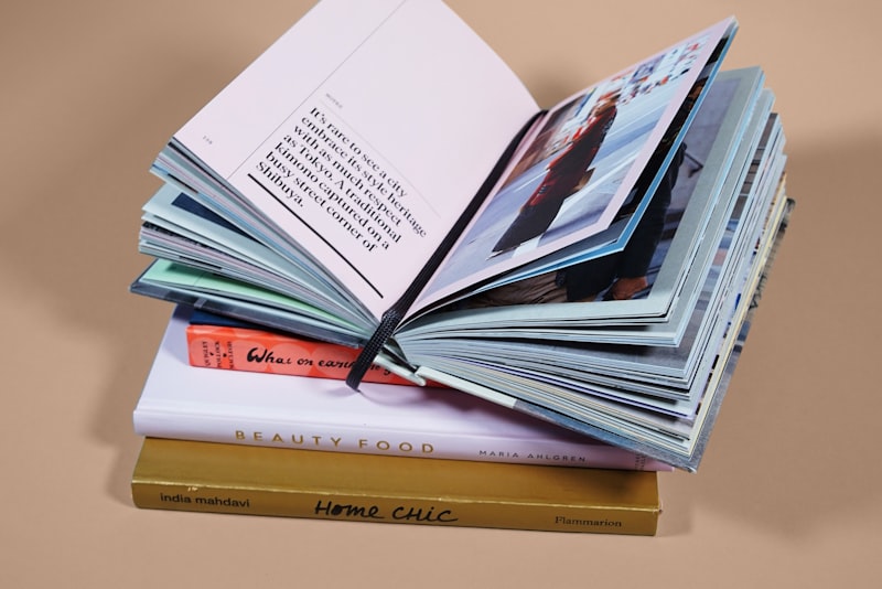 An open book resting on a table.